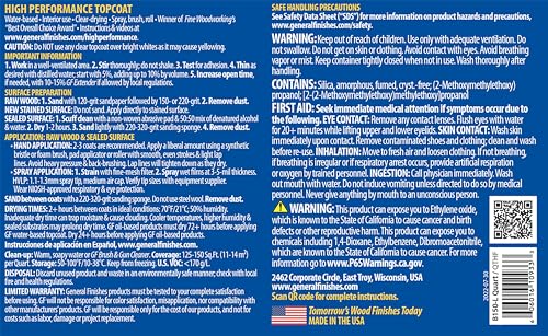 General Finishes High Performance Water Based Topcoat, 1 Pint, Flat - color: Flat, size: 1 Pint