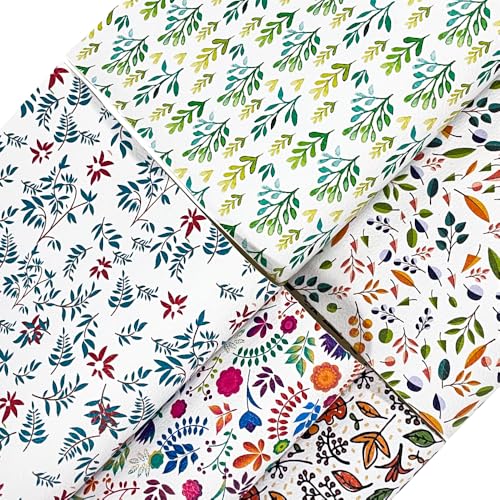 ONEART | 5 Pcs Printed Lychee Texture Faux Leather Sheets, 8"×12" Colorful Pattern PU Synthetic Leather Fabric for Earrings DIY Crafts Making-Leaf - color: Leaf