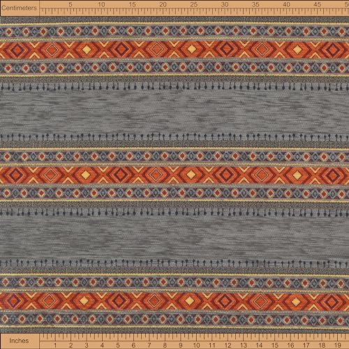 Kilim Pattern Upholstery Fabric Kilim Bohemian Boho Tapestry Tribal Southwestern Turkish Moroccan Mexican Ethnic Fabric by The Yard Meterd (3 Yards (55" x 108")) - size: 3 Yards (55" x 108")
