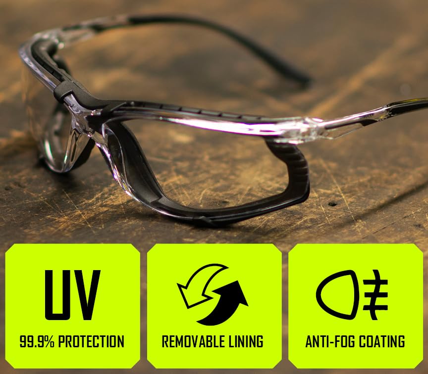MAGID Foam Lined Safety Glasses, Anti-Fog, ANSI Z87+ Compliant, 144 Pairs - color: Clear Lens, size: 144 Pairs
