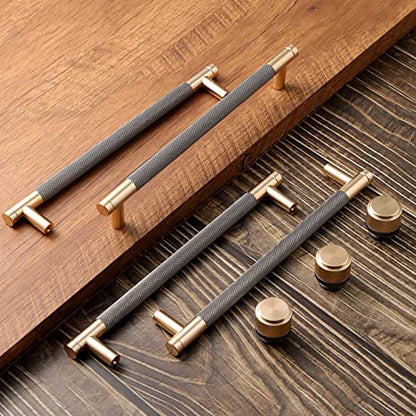 12 Pack 7 1/2 Inch 192 mm Barrel Cabinet Pulls Gold and Grey Cupboard Aluminum Handles Drawer Pull Cabinet Handles - color: Gold and Grey, size: 7 1/2 Inch