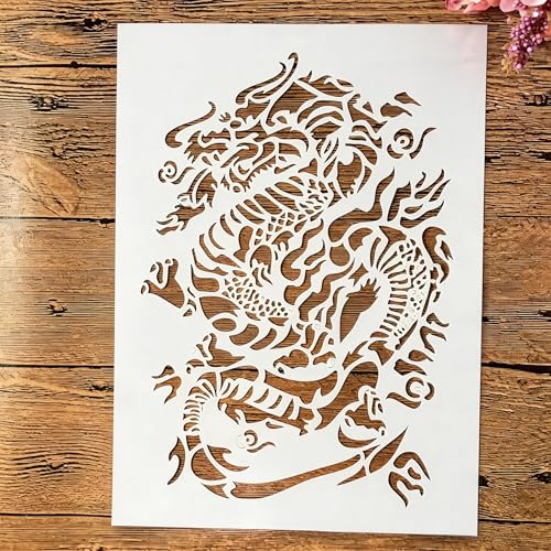 TIAMECH A4 Reusable Mythology Dragon Stencil for Painting - style: Mythology Dragon