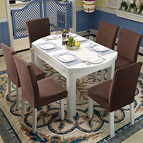 Genina Waterproof Chair Covers for Dining Room Chair Slipcovers Set of 4 - color: Chocolate, size: 14-18in Waterproof