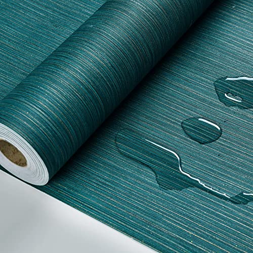Haimin Grasscloth Wallpaper Textured 24inx393in Fabric Contact Paper - color: Green