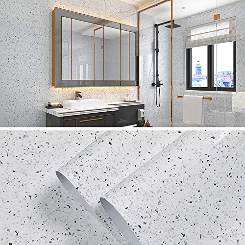 MelunMer White Glossy Marble Contact Paper for Countertops 591”×11.8” - color: White, size: 11.8”×591”（Recommend）