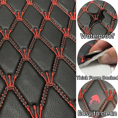 Quilted Foam Vinyl Fabric King Crown Classic Pattern with 0.23" Sponge Backing, 59" W × 39" L Faux Leather Fabric for Car Headliner, Furniture Upholstery,Diamond 2" x 3" (King Crown) - color: King Crown