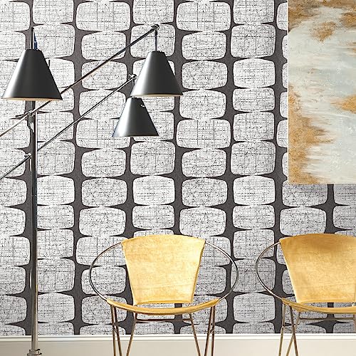 RoomMates Mid-Century Beads Peel and Stick Wallpaper - color: Black