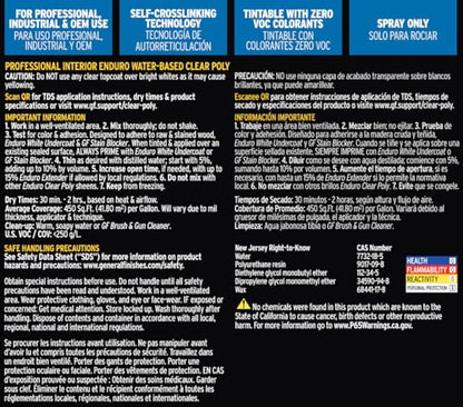 General Finishes Enduro Water Based Clear Poly, 1 Gallon, Dead Flat - color: Dead Flat, size: 1 Gallon