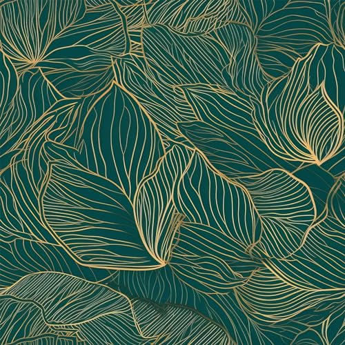 Gold Leaves Peel and Stick Wallpaper - 17.71in X 236.2in Self-Adhesive, Removable, Waterproof Vinyl for Bedroom, Living Room, Cabinets - color: Wallpaper-03, size: 17.7" x 236.2"