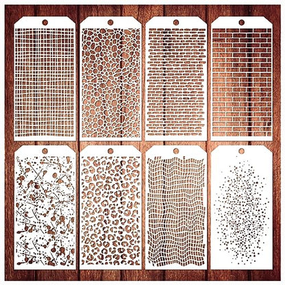 8 Pieces Stencils for Crafts, Leopard Brick Dot Layering Stencils - style: 8 Layering