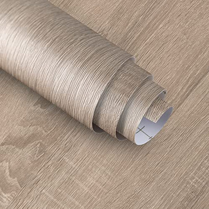 Boobest Natural Gray Oak Contact Paper for Cabinets Wood Textured Wallpaper - color: Gray, size: 24" x 196.8"