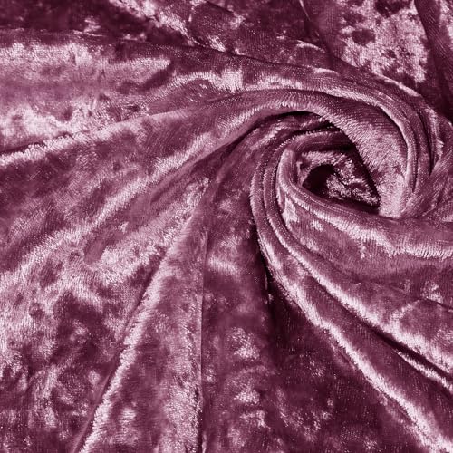 1 Yard 63" Wide Dusty Rose Stretch Crushed Velvet Fabric - color: Dusty Rose, size: 1 Yard