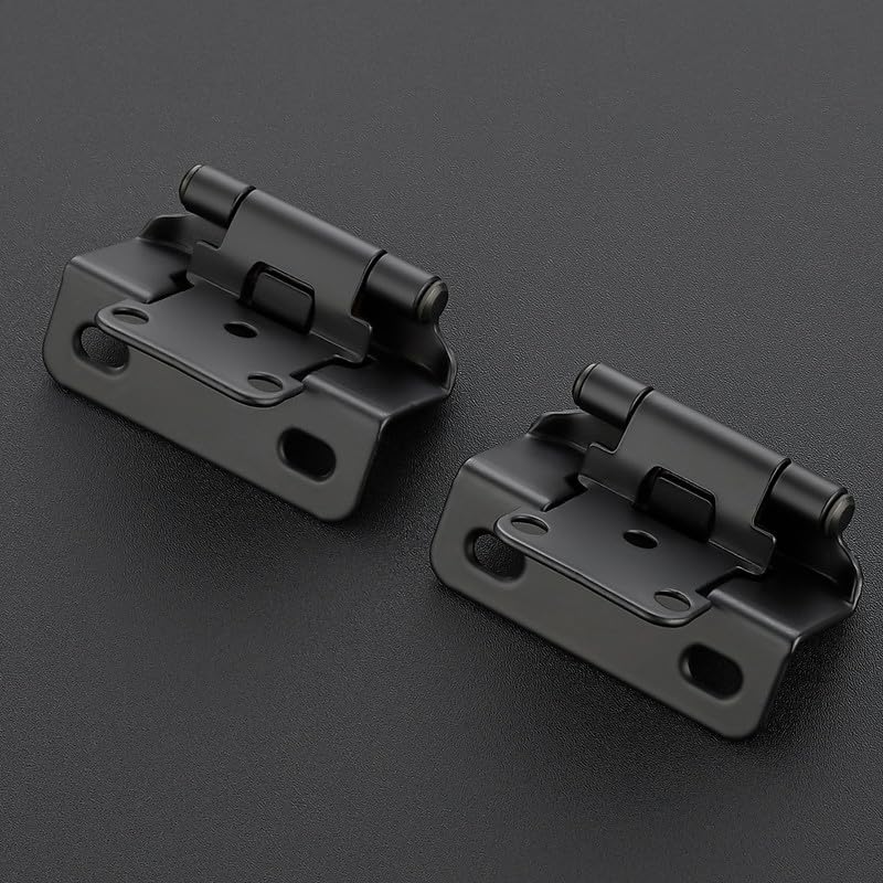 Ravinte Matte Black Semi-Overlay 1/2 inch Self-Closing Hinges, 50 Pack - color: Matte Black