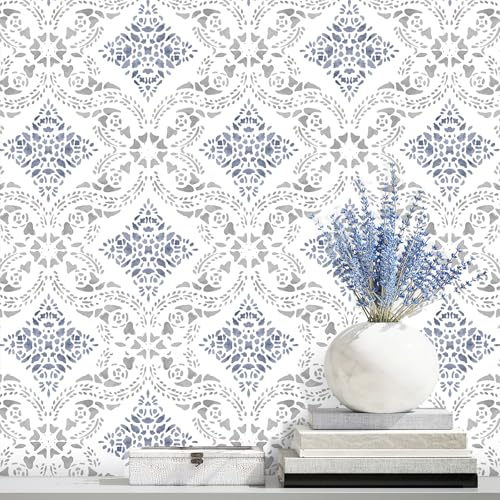 Peel and Stick Wallpaper Blue Wallpaper for Kitchen 16.9" x 393.7" - color: Blue, size: 16.9inch × 393.7inch