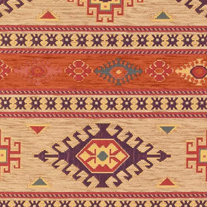Kilim Pattern Upholstery Fabric Kilim Bohemian Boho Tapestry Tribal Southwestern Turkish Persian Moroccan Mexican Ethnic Fabric by The Yard Meter (5 Yards (55" x 180")) - size: 5 Yards (55" x 180")