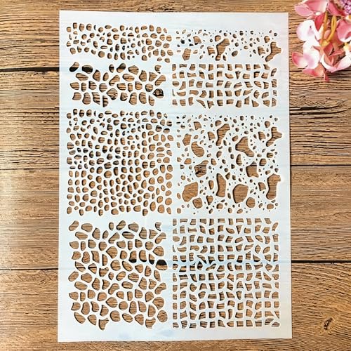 TIAMECH A4 Reusable Camouflage Stencil for Painting - style: Camouflage