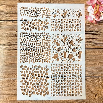 TIAMECH A4 Reusable Camouflage Stencil for Painting - style: Camouflage