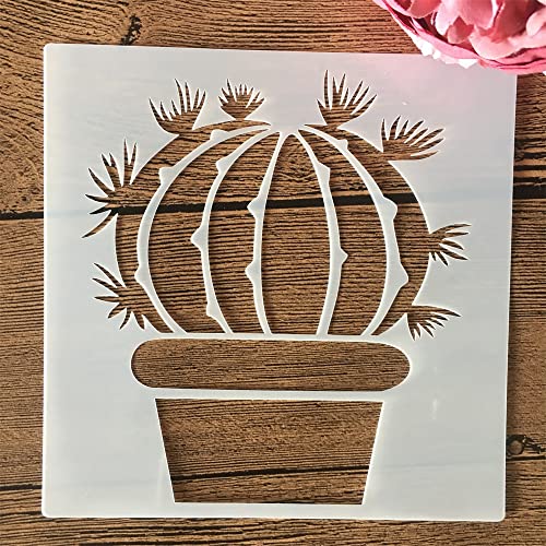 TIAMECH 8 Pcs Reusable Succulent Plants Cactus Stencils for Painting - style: 8Pcs Cactus