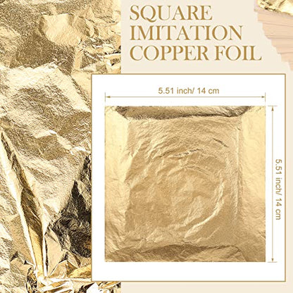 Bememo 100 Pcs Gold Leaf Sheets Imitation Foil Papers for Arts Crafts