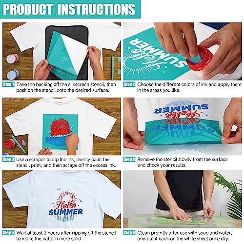 2Pcs Letters Pattern Silkscreen Stencil,Reusable Self-Adhesive Silk Screen Printing, for Decor/Printing on Wood/Fabric/Wall/Cup/Plate/Glass/Paper, Home Christmas Decorations Pattern (8.5x11inch)
