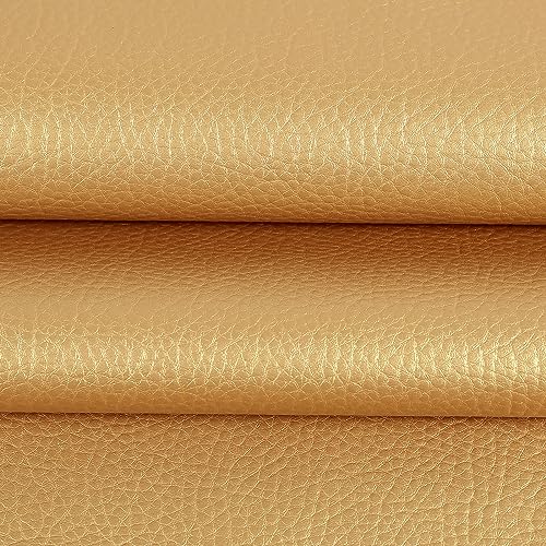 Marine Vinyl Upholstery Faux Leather Fabric, 1 Yard Gold - color: Gold, size: 1 Yard 55" x 36" (Pre-cut)