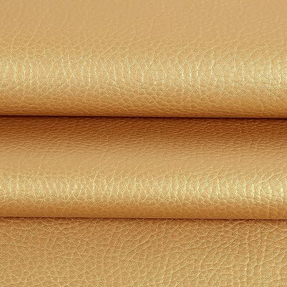 Marine Vinyl Upholstery Faux Leather Fabric, 1 Yard Gold - color: Gold, size: 1 Yard 55" x 36" (Pre-cut)
