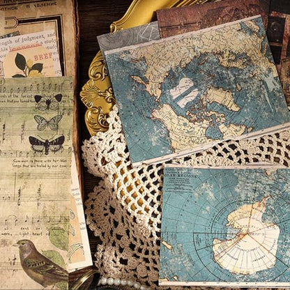 Prstincol Vintage Aesthetic Washi Stickers and Papers, 40 Sheets - style: celestial ocean