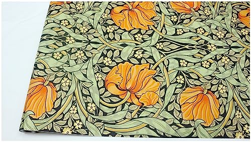 HAOKHOME William Morris Style Peel and Stick Wallpaper Art Deco Wall Paper - color: Green/Yellow/Black, size: S: 17.3in x 9.8ft