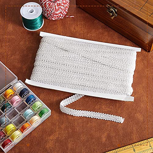 Jutom Gimp Braid Trim 1/2 Inch 20 Yard Gimp Braid Trim Decorative, White - color: White