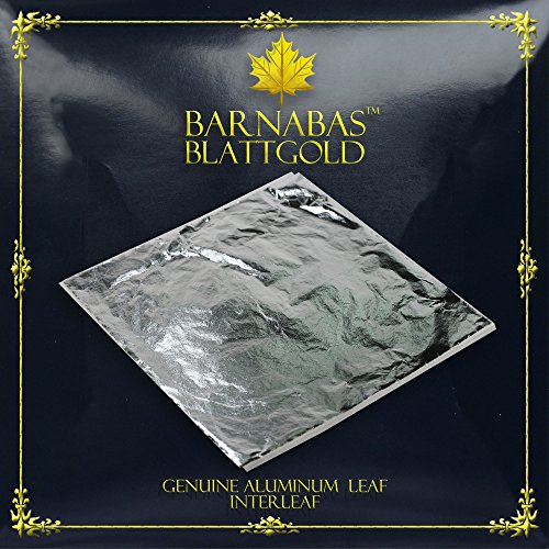 Barnabas Imitation Silver Leaf 100 Loose Interleaf Sheets 6.3" for Crafts - size: 100 sheets, style: Genuine Aluminum Leaf