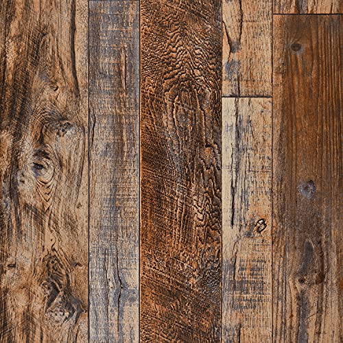 WENMER 17.71" x 197" Brown Wood Wallpaper Peel and Stick Wallpaper Wood Stick on Wall Paper Removable Contact Paper for Drawer Countertop Wall Cabinet Shelf Door - color: Brown, size: 17.7" x 197"