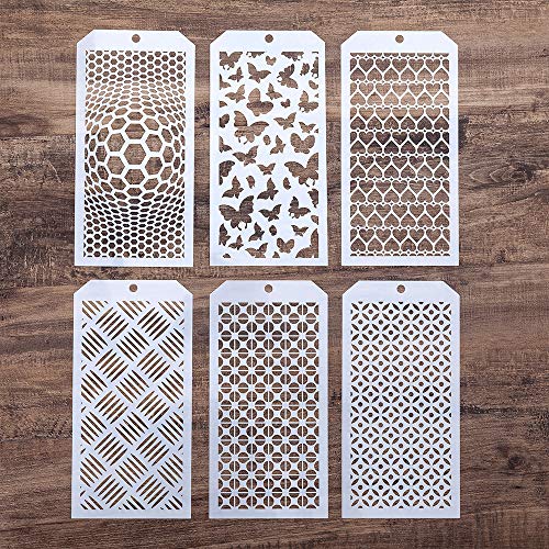 DIY Decorative Stencil Template for Scrapbooking Painting on Wall Furniture Crafts,Set of 6 (Butterfly) - color: Butterfly