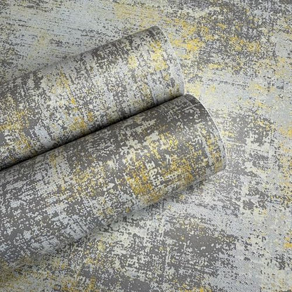 HueBurst Gray Gold Metallic Wallpaper Peel and Stick 17.3"x120" - color: Light Gray, size: 17.3" x 120"