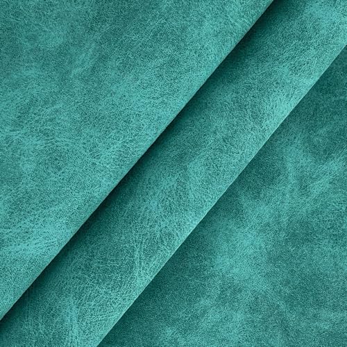 XHT 30 x 135 cm Suede PU Faux Leather Fabric, Soft Smooth Crafts Synthetic Fabric for DIY Handicraft Wallets Bags Making (Cyan) - color: Cyan
