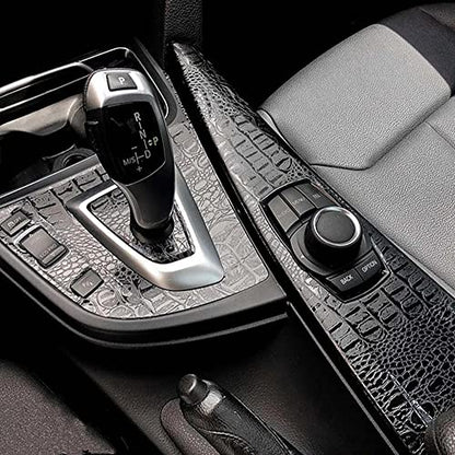 Moyishi Wood Grain Vinyl Sticker Decal Roll Car Interior Home Office Furniture DIY Film Wrap 30cmx100cm (Crocodile Pattern) - color: Crocodile Pattern
