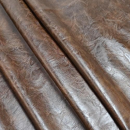 300x140cm Dark Brown Soft Faux Leather Fabric, 1mm Thick PU Material - color: Dark Brown, size: 118x54 inch