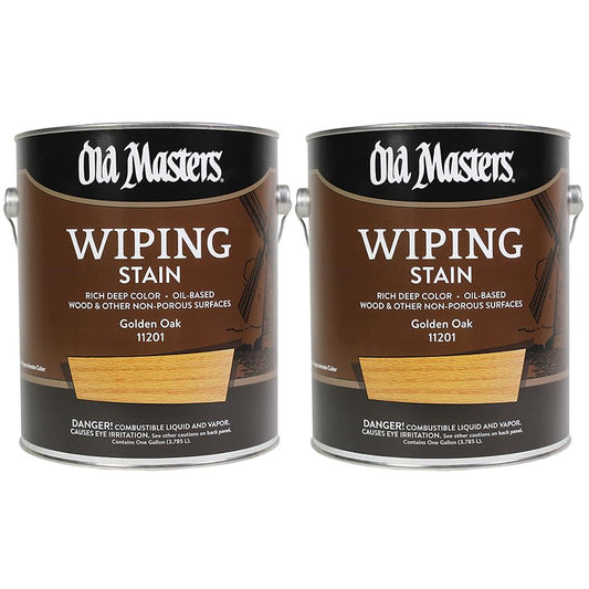 2 Pack of 1 gal Old Masters 11201 Golden Oak Old Masters Oil-Based Wiping Stain - color: Golden Oak, size: 1 Gallon