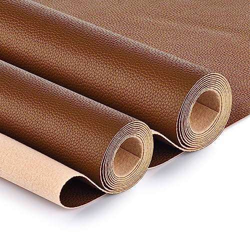 Faux Leather 2 Yards Upholstery Leather 1.2mm Thick Marine Grade Vinyl 54" x 72"Faux Leather Sheets Soft PU Faux Synthetic Leather Pleather Fabric (Rubber_Litchee Pattern_2 Yards) - color: Rubber_litchee Pattern_2 Yards