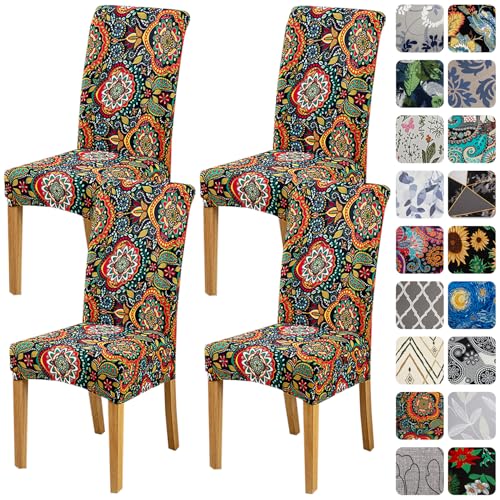HZDHCLH Dining Chair Covers Set of 4 Stretch Chair Slipcovers Washable - color: Boho 2, size: 4 PCS
