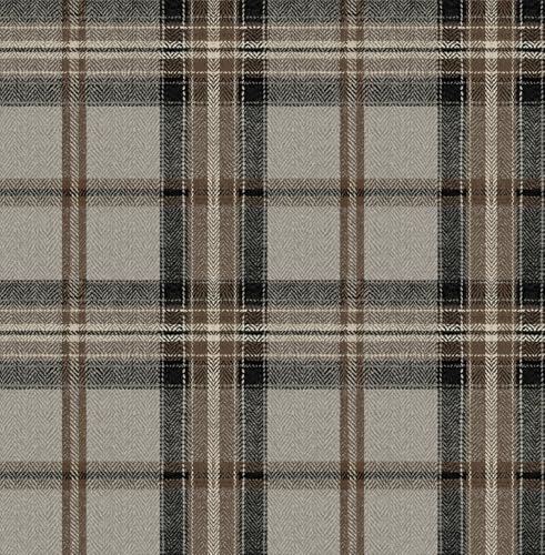 NextWall Harry & Grace Herringbone Plaid Premium Matte Non-Woven Peel and Stick Wallpaper (Cliffside) - color: Cliffside