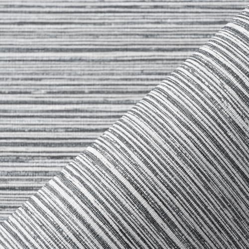 Grasscloth Textured Wallpaper Dark Gray Linen Thick 24" X 394" Fabric Contact Paper Grassweave Removable Modern Self Adhesive Wallpaper for Walls Cabinets Bedroom Liners Fireplace - color: Dark Gray