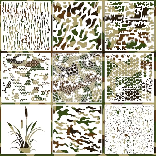 Camo Stencils for Spray Paint 12inch Camouflage Stencils - style: Camo