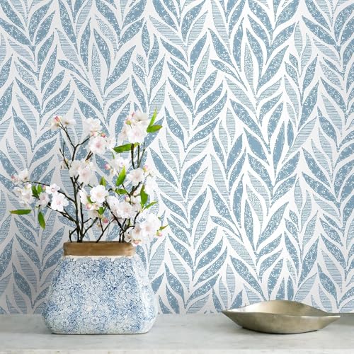 Safiyya 787"x17.3" Blue Peel and Stick Wallpaper Boho Contact Paper Modern Stick on Wallpaper for Bathroom Adhesive Kitchen Wall Paper Vinyl Rolls - color: Blue, size: 17.3" x 787"