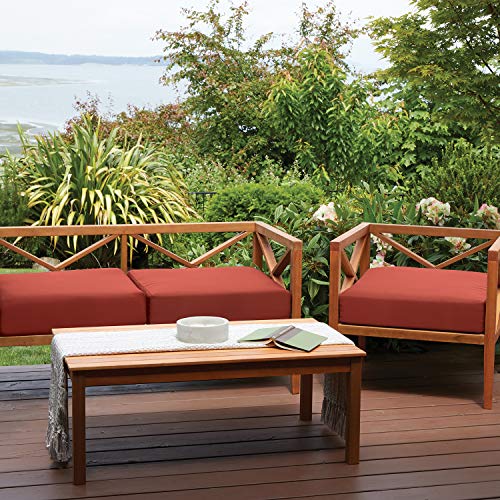 Classic Accessories Ravenna Water-Resistant 21 x 19 x 3 Inch Patio Seat Cushion, Spice, Chair Seat Cushion - color: Spice, size: 21"W x 19"D x 3"Thick