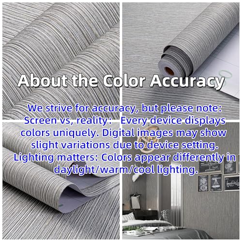 Haimin Grasscloth Wallpaper Textured 24in X 393in Fabric Contact Paper Brown Wall Paper Textured Linen Wallpaper Peel and Stick Self-Adhesive Thick Vinyl Embossed Film Wallpaper (Gray Brown) - color: Gray/Brown