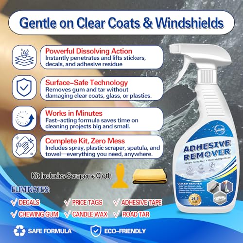 Adhesive Remover Spray, 16.9 oz, Removes Sticker, Label & Glue Residue Fast