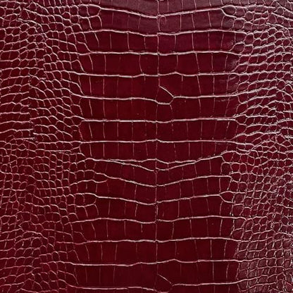 12" x 53" Glossy Embossed Crocodile Texture Faux Leather Roll Synthetic Leather Crafts Fabric for Wallets Keychains Handbags Making Sewing Crafts Material (Red-Brown) - color: Red-brown