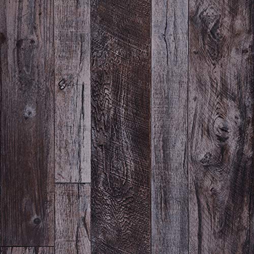 WENMER 17.71" x 118" Grey Wood Peel and Stick Shiplap Self-Adhesive Wallpaper Planks for Countertop, Cabinet, Shelf, Wall, Door - color: Deep Gray, size: 17.7" x 118"