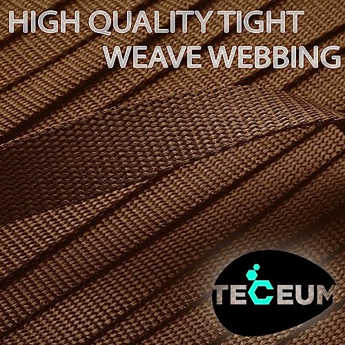TECEUM Webbing Strap, 3/4" to 2", 10-50 Yds, Multi-Color Heavy Duty Tape - color: Brown, size: 1"- 10 yards