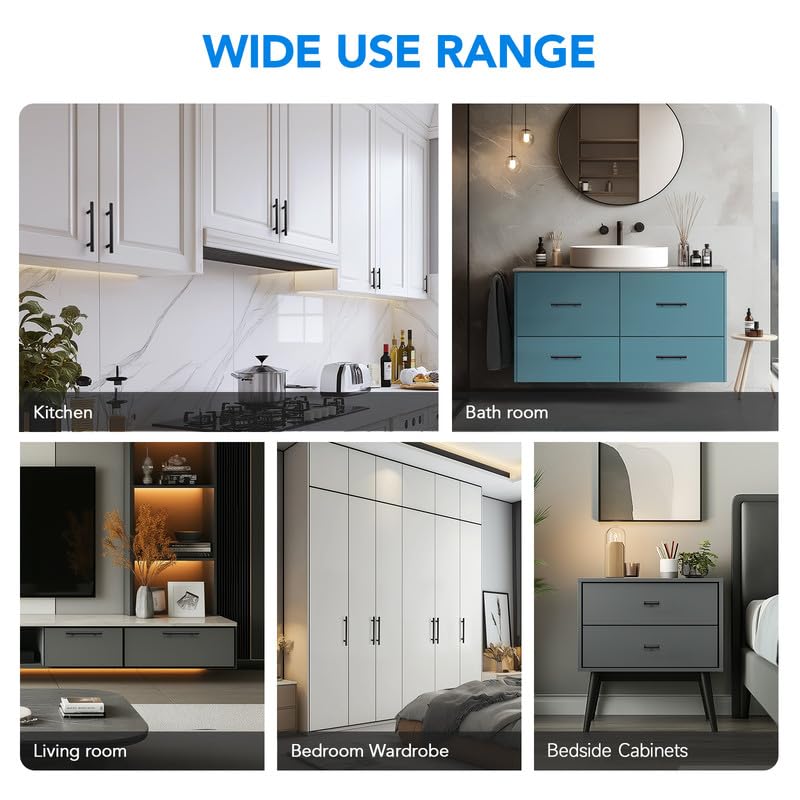 HOME EDIT Matte Black Cabinet Handles, Drawer Pulls, 2-1/2 Inch, 30 Pack - color: Matte Black, size: 2-1/2 Inch Hole Center